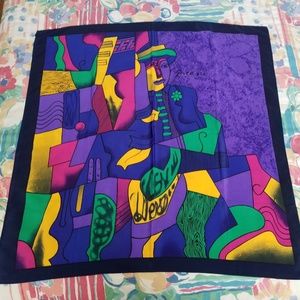 100% silk Pablo Picasso scarf vibrant colors